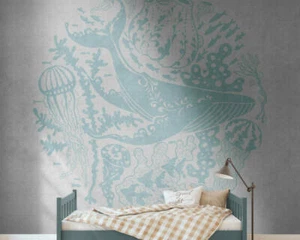 € 3,36 qm 1 Ro. AS Creation 38306-1 Motivtapete Vlies Wale Korallen blau aqua