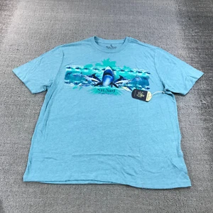 Nat Nast Shirt Mens Large Crew Neck Good Times Hawaiian Camp Beer Island Blue - Picture 1 of 9