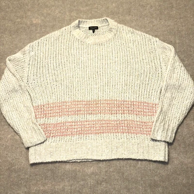 Rag & Bone Merino Alpaca Blend Sweater Women Sz Large Ivory Pink  Striped - Image 1 of 4