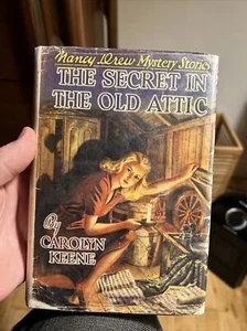 Nancy Drew #21 The Secret in Old Attic 1944 DJ Carolyn Keene Blue/Orange Early - Bild 1 von 12