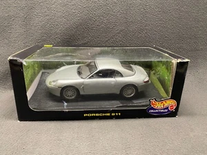 Hot Wheels Porsche 911 Carrera Cabriolet 1/18 Detallado Die-Cast Plateado Caja Negra - Imagen 1 de 10