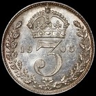 Edward VII, 1902-10. Maundy Threepence, 1905. Scarce.