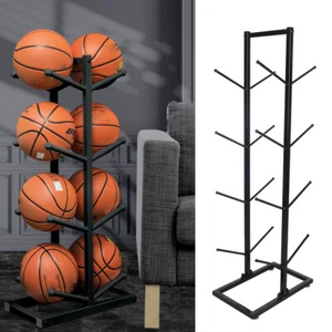 Basketball Organizer Iron Ball Rack Floor Standing Black for Indoor 4 Layer NEW - Picture 1 of 13