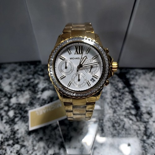Orologio da donna Michael Kors MK7212 cristallo trasparente Everest acciaio oro