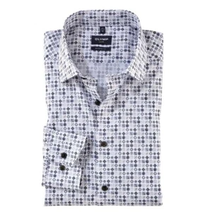 Olymp Luxor Modern Fit Herren Businesshemd mehrfarbig Print 121264 22 natur - Picture 1 of 4