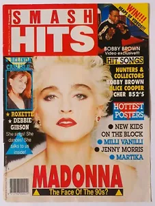 MADONNA Smash Hits magazine COVER ONLY 1990 Vintage poster pin up Australia - Foto 1 di 6