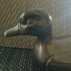 *VINTAGE* 9" Large Brass DUCK Mallard Decoy Figure  Home Decor  - Picture 1 of 7