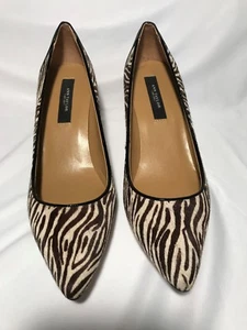 NEW Ann Taylor Willa Zebra Print Winter White Heels Size 5.5 - Picture 1 of 7