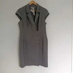 BNWT Charcoal Size 16 City Dressing Modern Wrap Dress Corporate Office Formal... - Picture 1 of 14