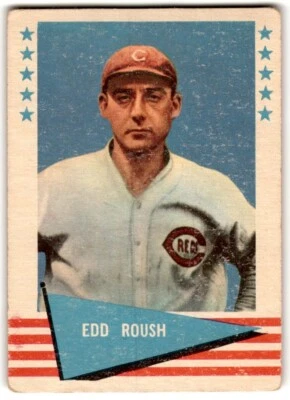 1961 Fleer Baseball Greats Edd Roush #72 CREASED Cincinnati Reds - Image 1 of 2