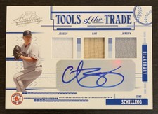 Curt SCHILLING 2005 Playoff Absolute Tools of the Trade Triple Relics AUTO 2/10