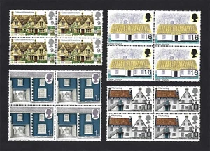 1970 SG 815-818 Ländliche Architektur 4er Set 4er Blöcke unmontiert - Bild 1 von 1