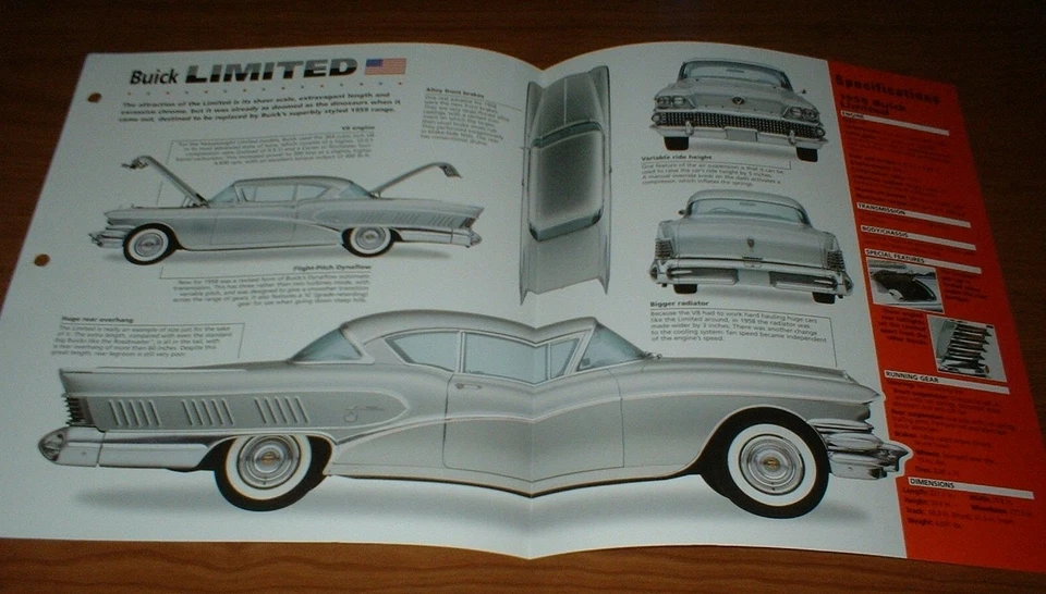 1958 BUICK LIMITED ORIGINAL IMP BROCHURE SPECS INFO 58 364 GM HARD TOP★★ - Image 1 of 1