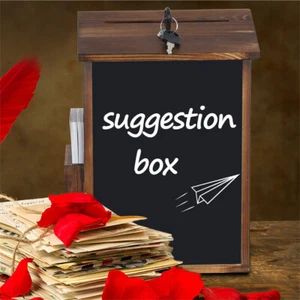 Wood Lock Suggestion Box Comment Charity Donation Jar w/ 30 Suggestion Cards Tip - Picture 1 of 12