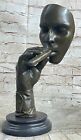 Messingskulptur Ein Mann Rauchen Zigarre Statue Marmor Basis Salvador Dali Dekor