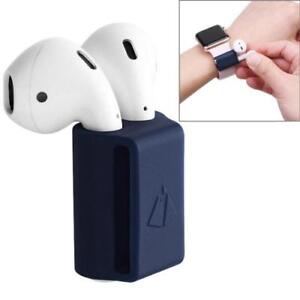 Portable Silicone Protective Box Anti-lost Case Cover for Apple AirPods - Blue
