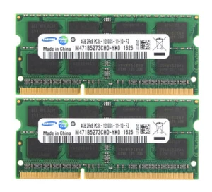 Samsung 8GB 2X 4GB 4 G DDR3L 1600MHz PC3L-12800S 204PIN SODIMM Laptop RAM Memory - Picture 1 of 6