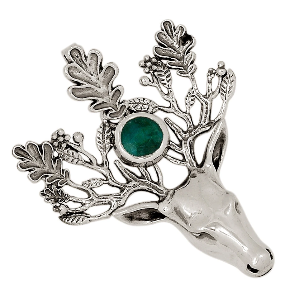 Dear Face - Joyería colgante de plata de ley 925 con esmeralda tratada CP42055 Foto 1 de 1