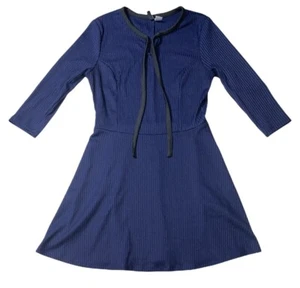 Preowned- Divided by H&M L/S Pullover Striped Poly Dress Womens (Size 12) - Picture 1 of 6