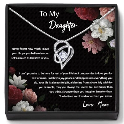 To My Daughter Gifts from Mum Dad Silver Necklace for Daughter Christmas Gifts - Image 1 of 4