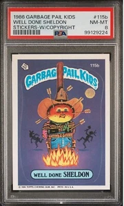 1986 Topp Garbage Pail Kids WELL DONE SHELDON Puzzle OS3 #115b W/Copyright PSA 8 - Picture 1 of 4
