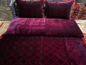 Set of 1 floor sofa cover + 2 double side pillows covers Afghan tohsak, - Picture 1 of 7