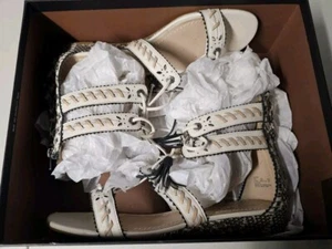 Coach Via Demi Leder-Sandale Keilabsatz Gladiator-Stil Größe 9,5 B - Bild 1 von 7