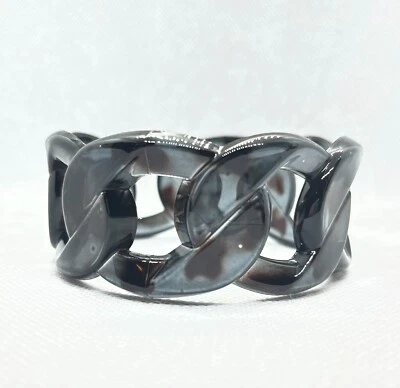 Brazalete Brazalete Cadena Tortuga Acrílico Oscuro Gris Marrón Rojo Foto 1 de 2