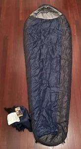 Ozark Cool Weather Mummy Sleeping Bag Navy Blue New - Picture 1 of 7