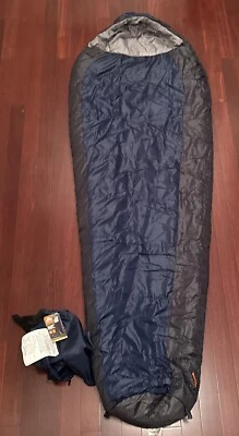 Ozark Cool Weather Mummy Sleeping Bag Navy Blue New - Image 1 of 4
