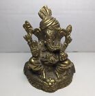 Vintage Bronze Lord Ganesha Statue Hindu Figurine 3.5"