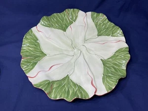 Senfsamen & Mondschein grün Salatblatt 13" Durchmesser Hackplatte runde Platte - Bild 1 von 12