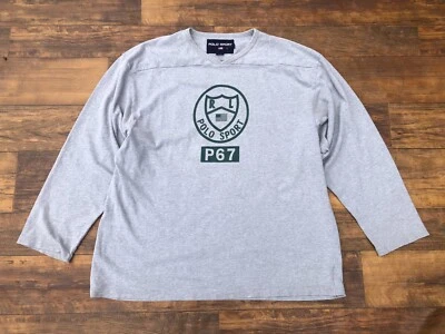 Camisa Polo Deportiva Ralph Lauren P67 Suelta Envejecida Cuello en V XXL De Colección Y2K Para Hombres Foto 1 de 4