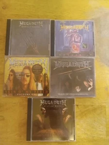 MEGADETH 5 Singles Lot -HANGAR 18 , Skin,train,.,Symphony, Sweating Bullets - Picture 1 of 11