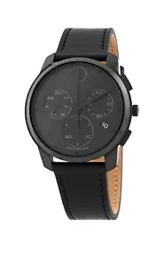 Brand New Movado Bold Men’s Black Dial Leather Band Chronograph Watch 3600835 - Picture 1 of 4