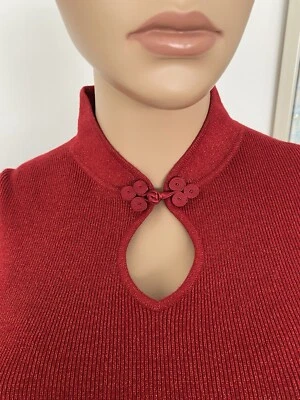 Suéter Dressbarn Navidad Rojo Brillante Escote Único L S Talla S Foto 1 de 4