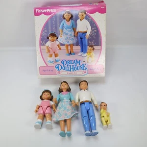 Fisher Price Dream Doll House Family Set Vintage 1995 Mom Dad Girl Baby Box - Picture 1 of 7