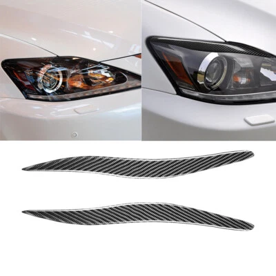 For Lexus IS250 IS350 2006-12 Carbon Fiber Headlight Eyebrow  Sticker Trim - Image 1 of 4
