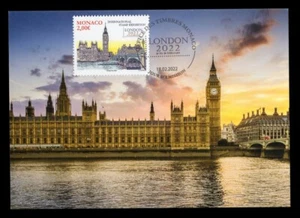 MONACO 2022 Carte Maximum - London International Stamp Exhibition Big Ben bridge - Imagen 1 de 1