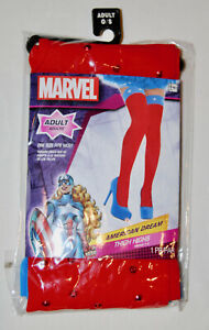 NWT Marvel Women's Red American Dream Captain Marvel Thigh High Stockings O/S