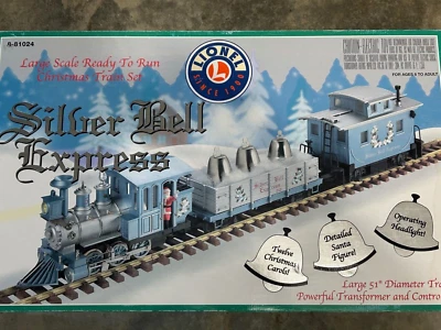 SILVER BELLS EXPRESS / CHRISTMAS STEAM TRAIN SET - G SCALE 8-81024 LIONEL NEW - Image 1 of 4