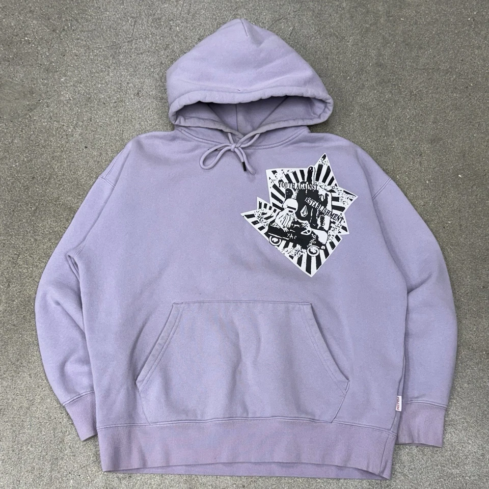 Sudadera con Capucha Y2K Surf Volcom Púrpura Skate Punk Grunge Talla PEQUEÑA Pullover Foto 1 de 4