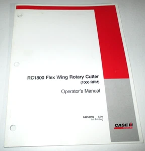 Case IH RC1800 Cortador/Cortador Rotativo (1000 RPM) Manual del Operador 8-09 ¡ORIGINAL! - Imagen 1 de 3