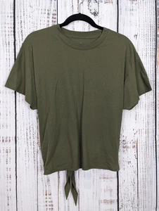 Neu ohne Etikett Everlane The Bio-Baumwolle Tie Back Tee kurzes T-Shirt, olivgrün, M - Bild 1 von 9