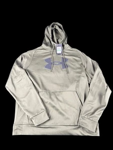 UNDER ARMOUR Fleece Big Logo Hoodie Sweatshirt Mens Large Army Green Loose NEW - Picture 1 of 6