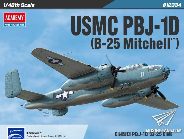 ACADEMY  USMC PBJ--1D (B-25 MITCHELL) SCALA 1/48 12334 - Immagine 1 di 4