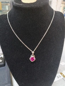 Colgante Rubí Esterlina 20" Collar Color SG CJC J-10 (8) - Imagen 1 de 3