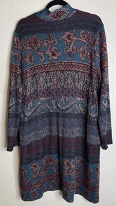 Chicos 3 US XL Long Cardigan Pullover Gobelin Regal Jacquard vorne offen adrett - Bild 1 von 8