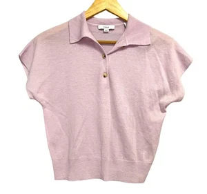 Vince Pullover Damen XS Rosa Lila Lavendel Kurzarm Wolle Kaschmir Strick - Bild 1 von 11