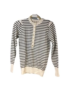 Loft Women’s XS White Striped Longsleeve Sweater 0813225 - Picture 1 of 6